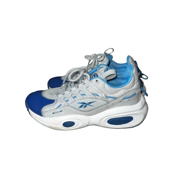 Reebok Solution Mid Blue Gray White Allen Iverson Mens Basketball Sneakers sz 8 - Picture 1 of 7